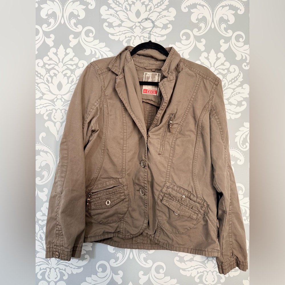 4/$25 • Cecil Brown Cotton‎ Utility Jacket